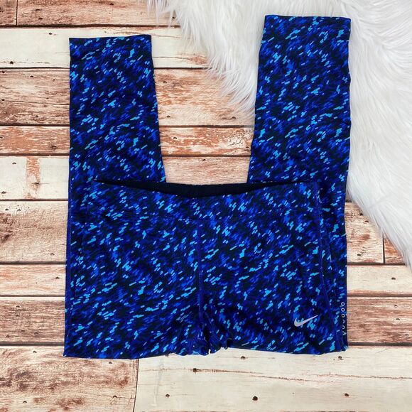 Nike Women's Dri-Fit Pronto Essential Leggings MD Blue Inside Drawstring - Picture 3 of 7